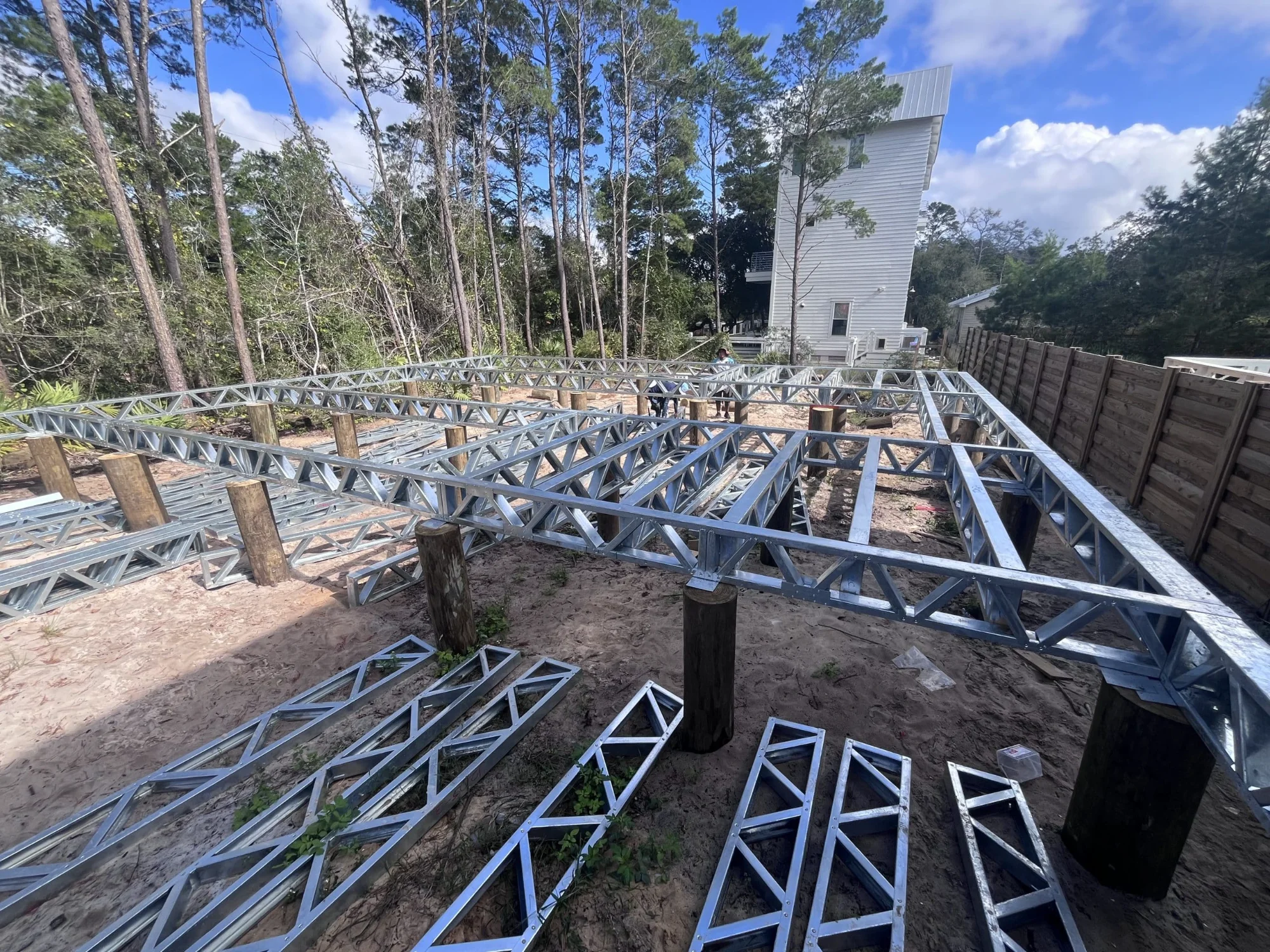 Steel floor joist system on Michigan foundation