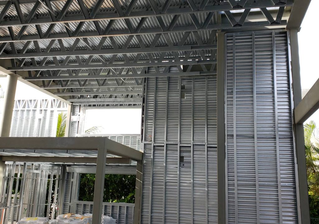Steel barndo frame in Michigan